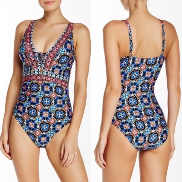 La Blanca Casa Azul One-piece Swimsuit Sz 6 - Picture 1 of 6
